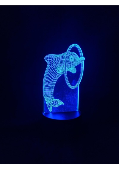 3d Yunus Figürlü Gece Lambası Çok Renkli