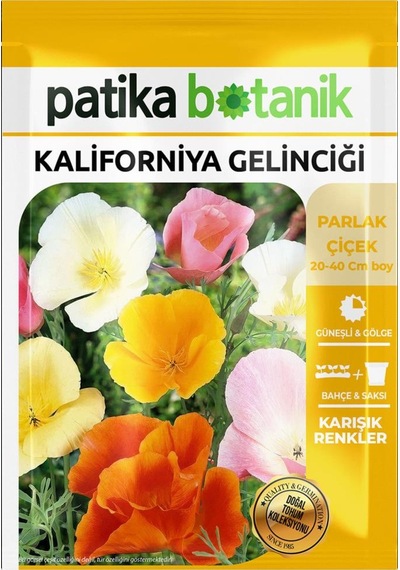 100 Adet Kaliforniya Gelinciği Çiçek Tohumu (Eschscholzia californica)