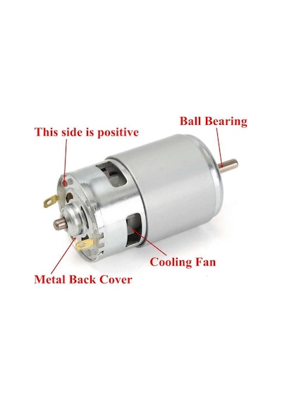 Rs775 Dc Motor 12v 15000rpm Yüksek Hız Tork Çift Bilyalı Rulman Matkap Torna Cnc Router