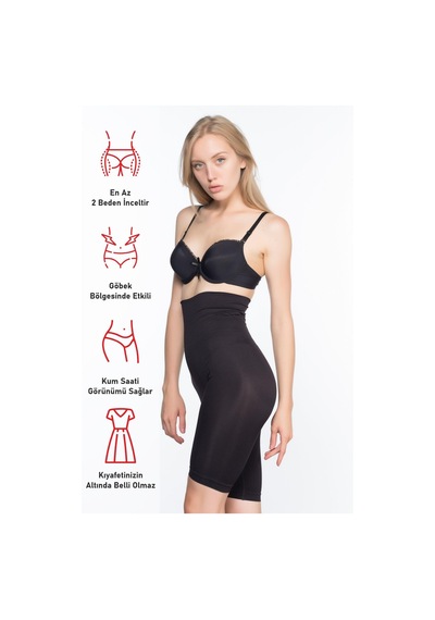 Siyah Mı Emay 3200 Pantolon Altı Soft Double Boxer Korse Siyah