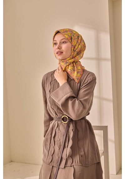 Silk Home Soft Eşarp 73091-37 Vizon, Haki, Turuncu, Sarı