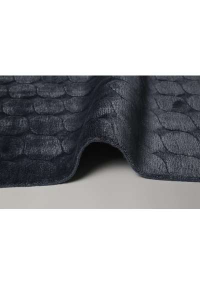 Çam Halı Emboss Jr 67 Blue Modern Desen Yeni Zellanda Yünü Ve Viskon El Dokuması Halı - 80x150 Mavi