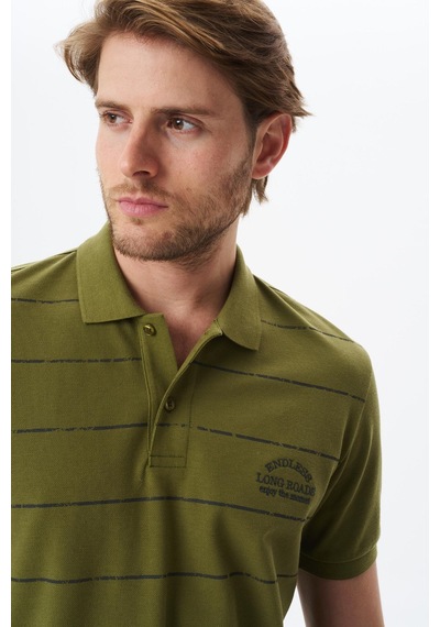 AR-MA Arma Erkek Basic Regular Fit % 100 Pamuk Pike Polo Yaka Tişört Y29374355702 Yeşil