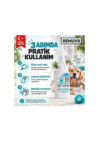 Enzimatik Leke Çıkarıcı Ve Koku Giderici Sprey 750 Ml Kedi Köpek İdrarı, Halı Koltuk Kumaş