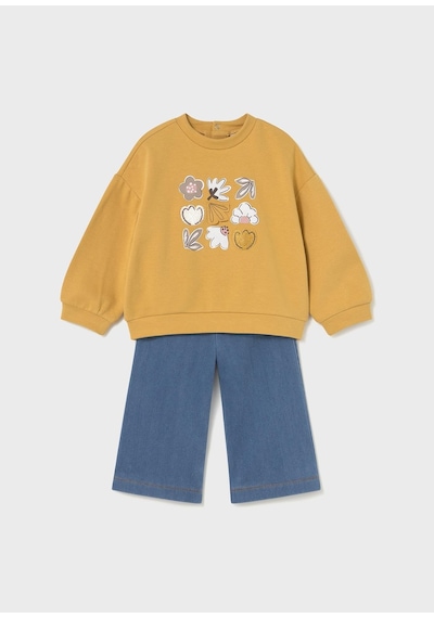Mayoral Kız Bebek Pantolon Ve Swearshirt Takım Sarı