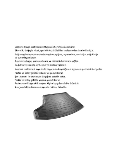 Rizline Volkswagen Polo Comfortline/highline Üst Kısım 2021 Araca Özel Tasarım 3d Bagaj Havuzu