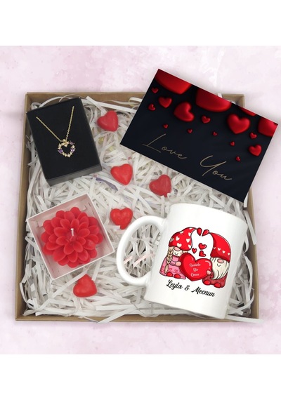 Bk Gift Sevgiliye Özel Hediye Seti-6-2, Yıl Dönümü Hediyesi, İsimli Kupa, Sevgiliye Hediye, Sevgililer Günü Hediyesi