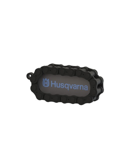 Husqvarna Logolu Özel Tasarım Zincir Detaylı Motosiklet Anahtarlığı Mavi - Siyah