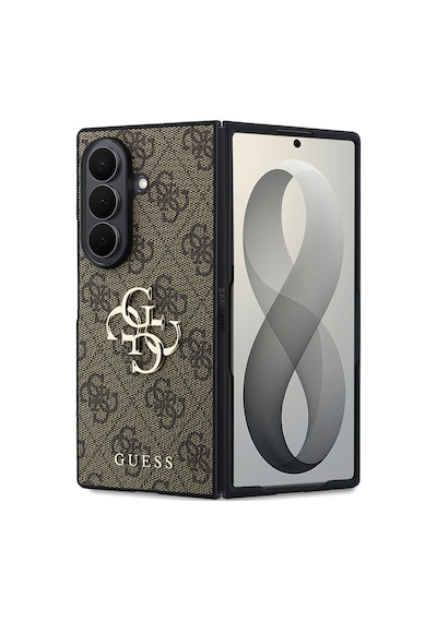 Samsung Galaxy Z Fold 8 Ultra Uyumlu Kılıf Guess Lisanslı M-safeli Büyük 4g Ve Yazı Logolu Kapak Kahve Kahverengi