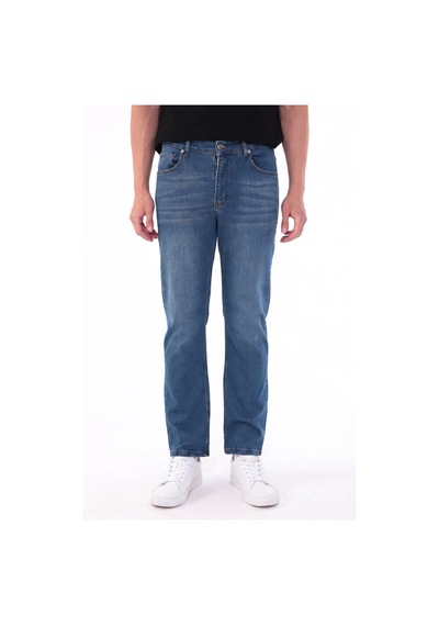 Blayn Jeans Erkek Mavi Diz İzi Yapmayan Pamuklu Esnek Denim Jean Kot Pantolon Regular Kalıp