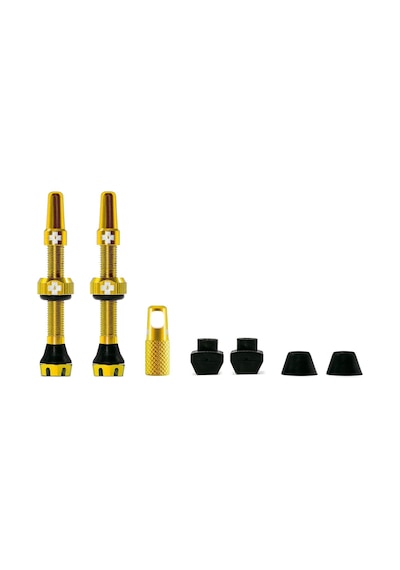 Muc-off Tubeless Valves V2, Gold 44mm - Tubeless Valf, Tüpsüz Lastikler İçin Valf Çekirdeği Sökme Aleti İle Gövde Çok Renkli