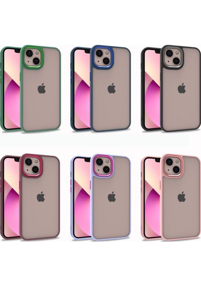 Apple Uyumlu iPhone 13 Renkli Kenarli Parlak Flora Kilif 547924964