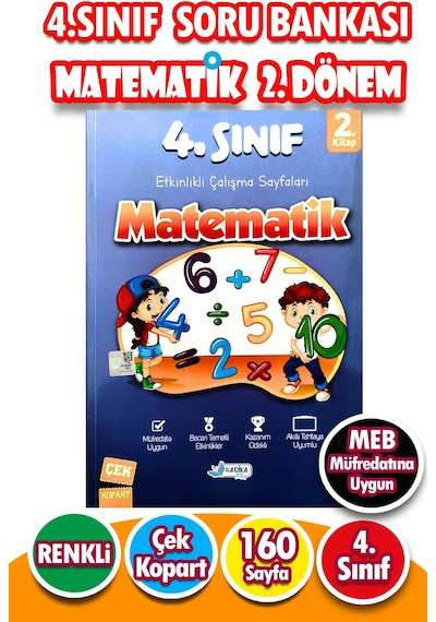 4.sınıf Matematik 2.dönem - Etkinlikli Çalışma Ve Soru Bankası Kitabı