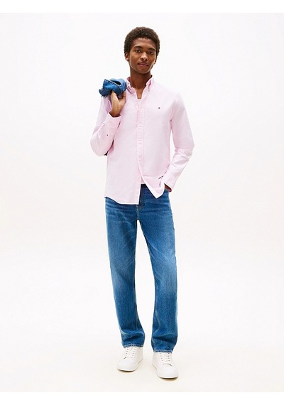 Tommy Hilfiger Solıd Herıtage Oxford Rf Shırt Erkek Pembe Uk Gömlek - Mw0mw35774