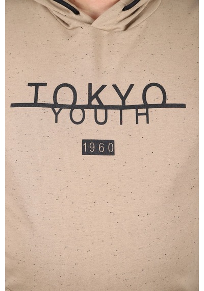 Moc Grande Mocgrande Büyük Beden Erkek Sweat Kapüsonlu Tokyo 22702 Bej