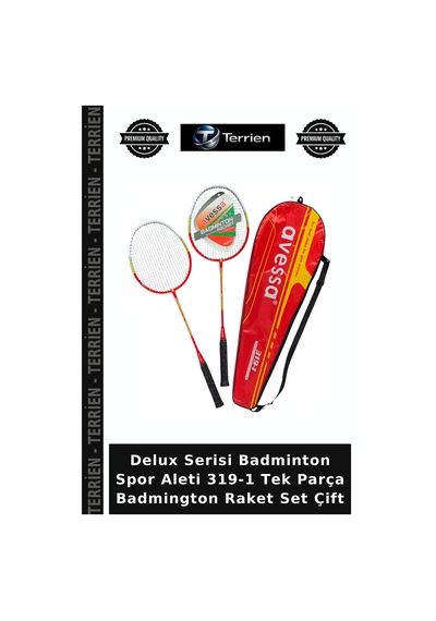 Delux Serisi Badminton Spor Aleti 319-1 Tek Parça Badmington Raket Set Çift