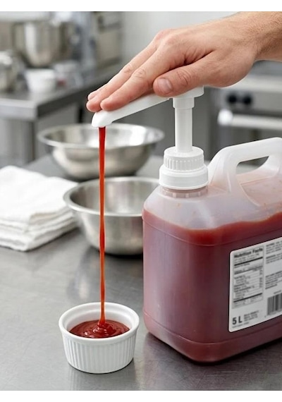 Selanikli 5 Litre Bidon Pompası 28+38 Kapak Deterjan - Sıvı Sabun - Dezenfektan Ketçap & Mayonez Beyaz