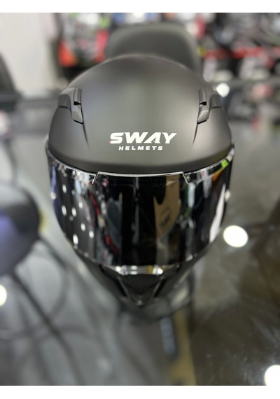 Sway 820 Ayna Vizörlü Kapalı Kask Mat Siyah