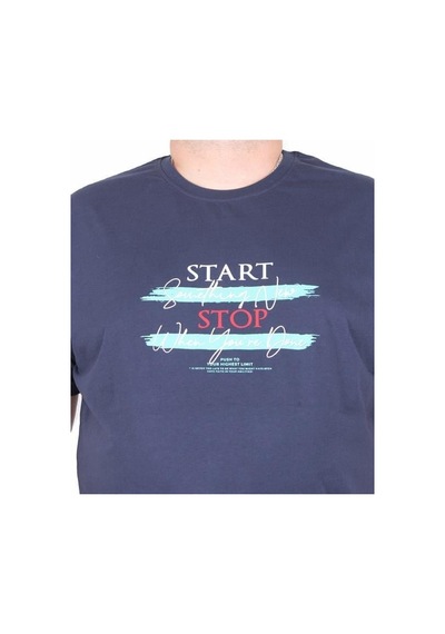 Starbattal Erkek Büyük Beden Sıfır Yaka Tişört Start Stop 25178 Lacıvert Lacivert Starbattal Erkek Büyük Beden Sıfır Yaka Tişört Start Stop 25178 Lacıvert Lacivert