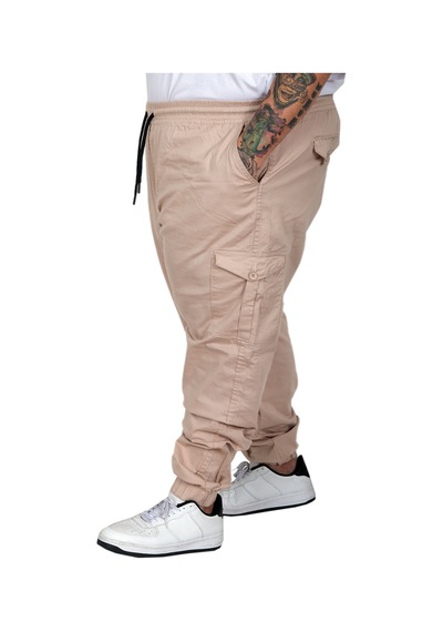 Mode Xl Büyük Beden Erkek Keten Kargo Jogger Barcelona Pantolon 25911 Bej Bej