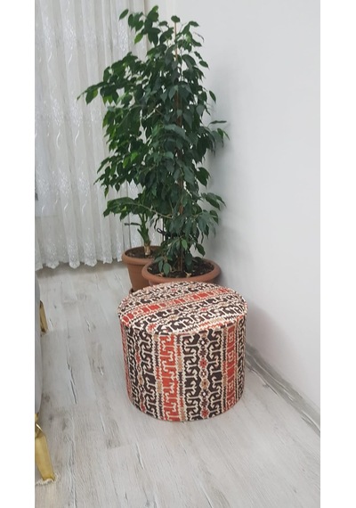dijital baskılı desenli kumaş kaplama puf
