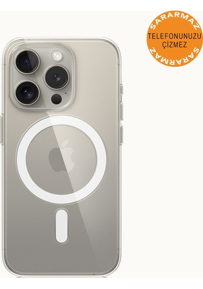 Apple Uyumlu iPhone 15 Pro Animasyonlu Sararmaz Magsafe Kılıf Şeffaf