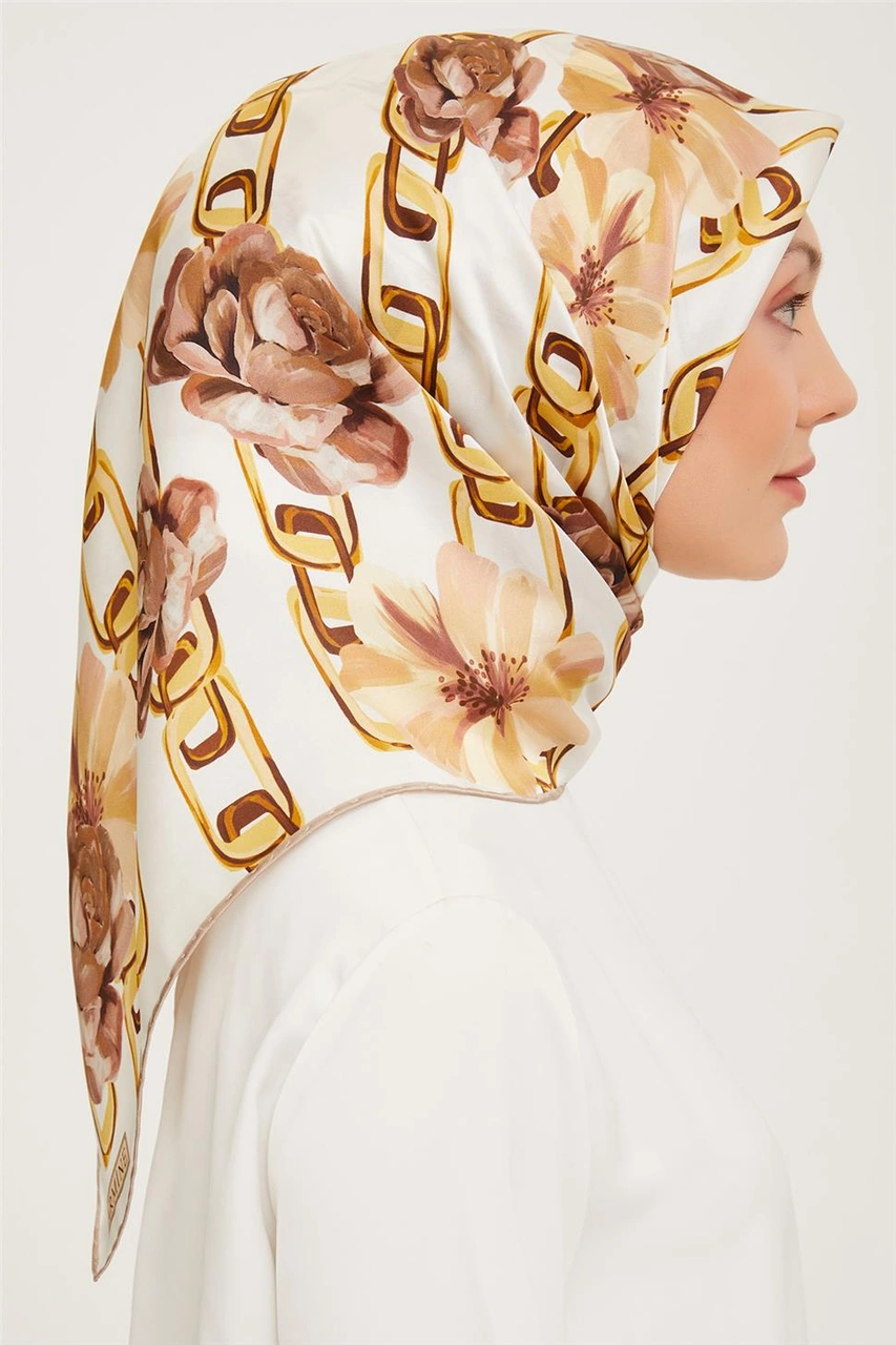 Armine Twill İpek Eşarp 23ka9034 2 37 Açık Kahve