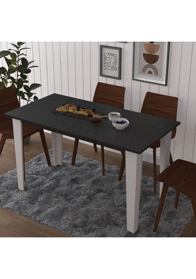 Asra Trend Yemek Masası YM-01 %100 MDF 4-6 Kişilik Mutfak Salon Masası Royal Mermer