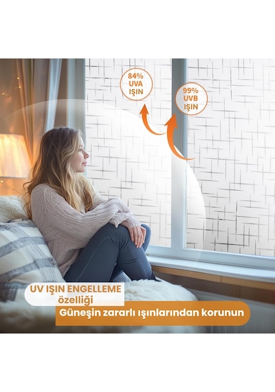 Technosmart 60cmx100cm Buzlu Desenli Cam Kaplama Filmi Statik Duşa Kabin Ofis Dekorasyon Folyo