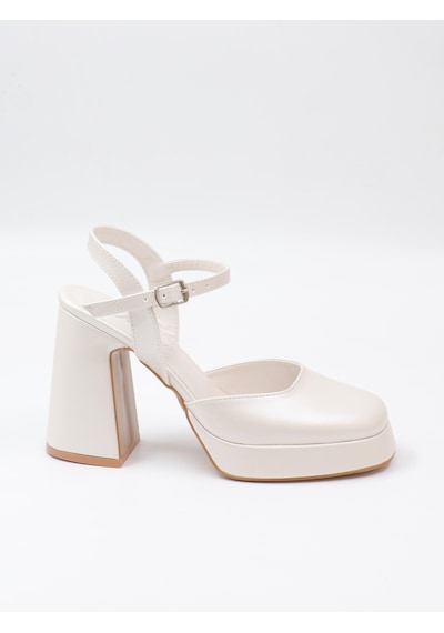 Nesilshoes Nesil Shoes Mrv 185821 Sedef Arkası Açık Gelinlik Sandalet
