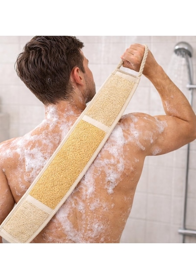Doğal Kabak Lifi 2'li Set, Sırt Kesesi Ve Oval Banyo Lifi, Çift Taraflı