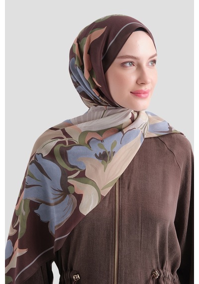Armine Elegance Pamuk - İpek Şal As559 Acı Kahve
