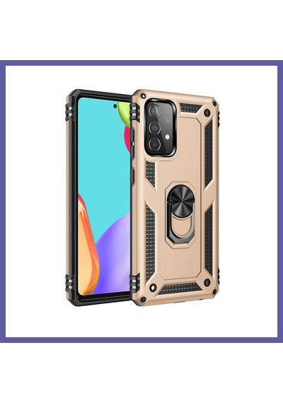Bezos Samsung Galaxy A33 5g Kılıf Sofya Yüzüklü Silikon Kapak - Gold Nıda