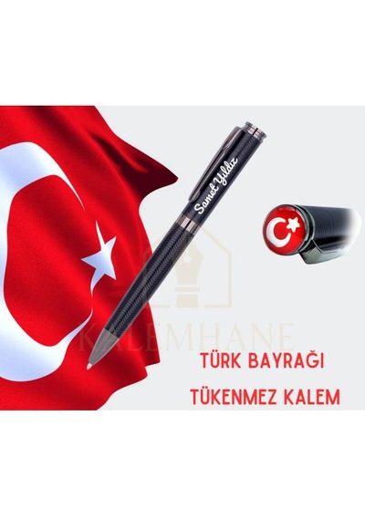 Türk Bayrağı Temalı Kişiye Özel İsimli Tükenmez Kalem