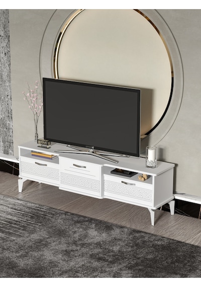 Tv Sehpası 160 Cm Kapaklı Raflı Televizyon Ünitesi Salon Oturma Odası Tv Sehpa Mistral Beyaz Tv Sehpası 160 Cm Kapaklı Raflı Televizyon Ünitesi Salon Oturma Odası Tv Sehpa Mistral Beyaz