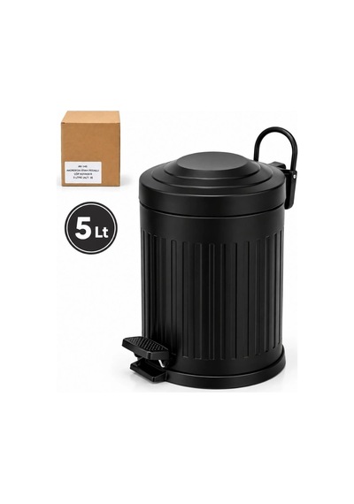 Siyah Amortisörlü 5 L Pedallı Çöp Kovası