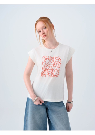 Loft Beyaz Kadın T-shirt Lf2038770 Beyaz