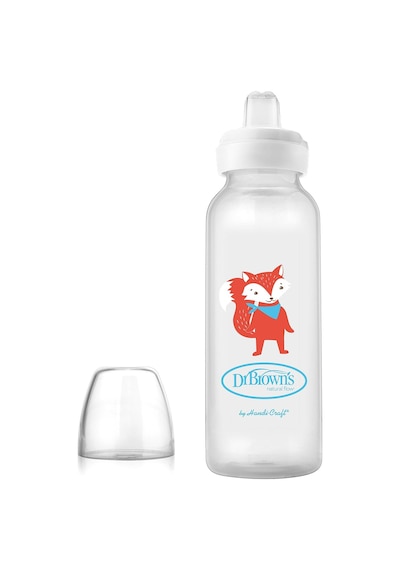 8 Oz/250 Ml Pp Dar Ağız + Sippy Biberon Bardak, Tilki, Tekli Paket Açık Kahverengi