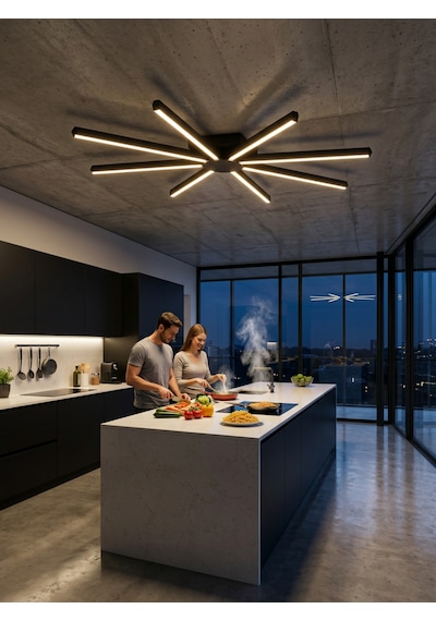 Pulsar Modern Led Tavan Avize - Aşağı Işık Kumandalı Dim Edilebilir Sarı Işık