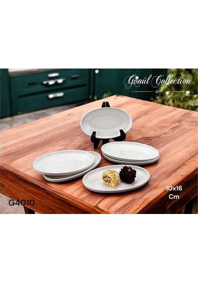 Gönül Gnl 4010 Porselen Beyaz Oval Tabak 16x10x2.2 Cm Beyaz
