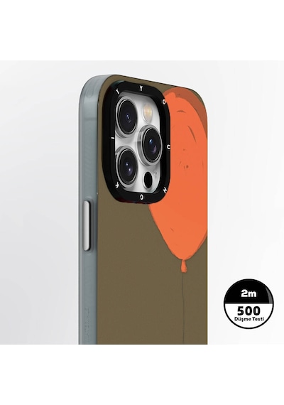Apple Uyumlu iPhone 13 Pro Kılıf Magsafe Şarj Özellikli Youngkit Orange Serisi Flying Balloon Turuncu