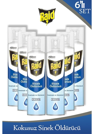 Pure Sineklere Karşı Etkili Kokusuz Sprey 300 Ml X 6 Adet