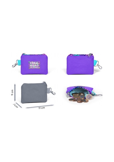 Coral High Mor Leopar Bozuk Para Çantası - Kız Çocuk