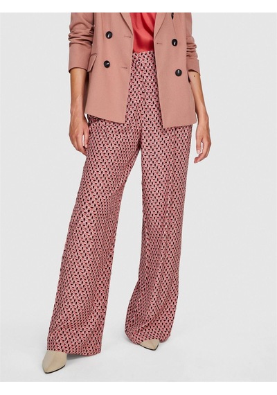 Sisley Viskoz Desenli Palazzo Pantolon Kadın Siyah Pantolon - 323a4utslf03t