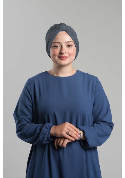 Hürrem Bone Antrasit Pratik Hazır Geçmeli Tesettür Bone Sandy Pileli Salaş 2121 25 Antrasit