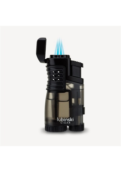 Lubinski 3 Torch Çakmak ve Kesici Puro Seti Siyah