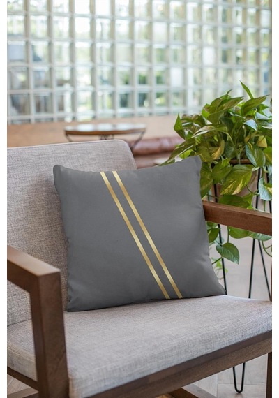 Antrasit Çift Taraflı Dekoratif Kırlent Yastık Kılıfı Gizli Fermuar Premium Kumaş 43x43cm Krl1007 Diğer