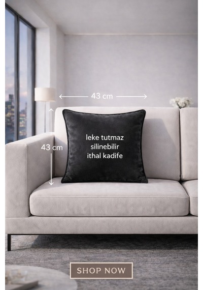 Dekoratif Kırlent Yastık, Modern Tasarım, Yumuşak Kumaş, Oturma Odası Koltuk Süs Yastığı Antrasit - 841142988 Antrasit