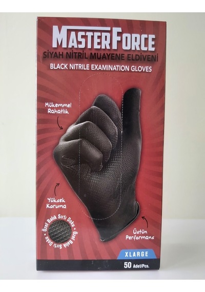 Masterforce Siyah Nitril Kalın Eldiven Xlarge(Xl)Beden