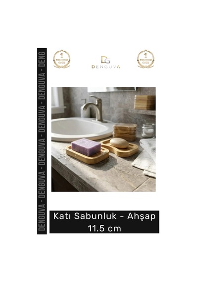 Bambu Su Süzgeçli Banyo Mutfak Doğal Hijyenik Dayanıklı Katı Sabunluk Ahşap 11.5 Cm Çok Renkli